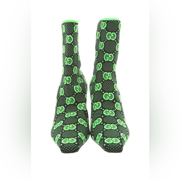 NEW Gucci GG Neon Green Sock Boots - Picture 3 of 13